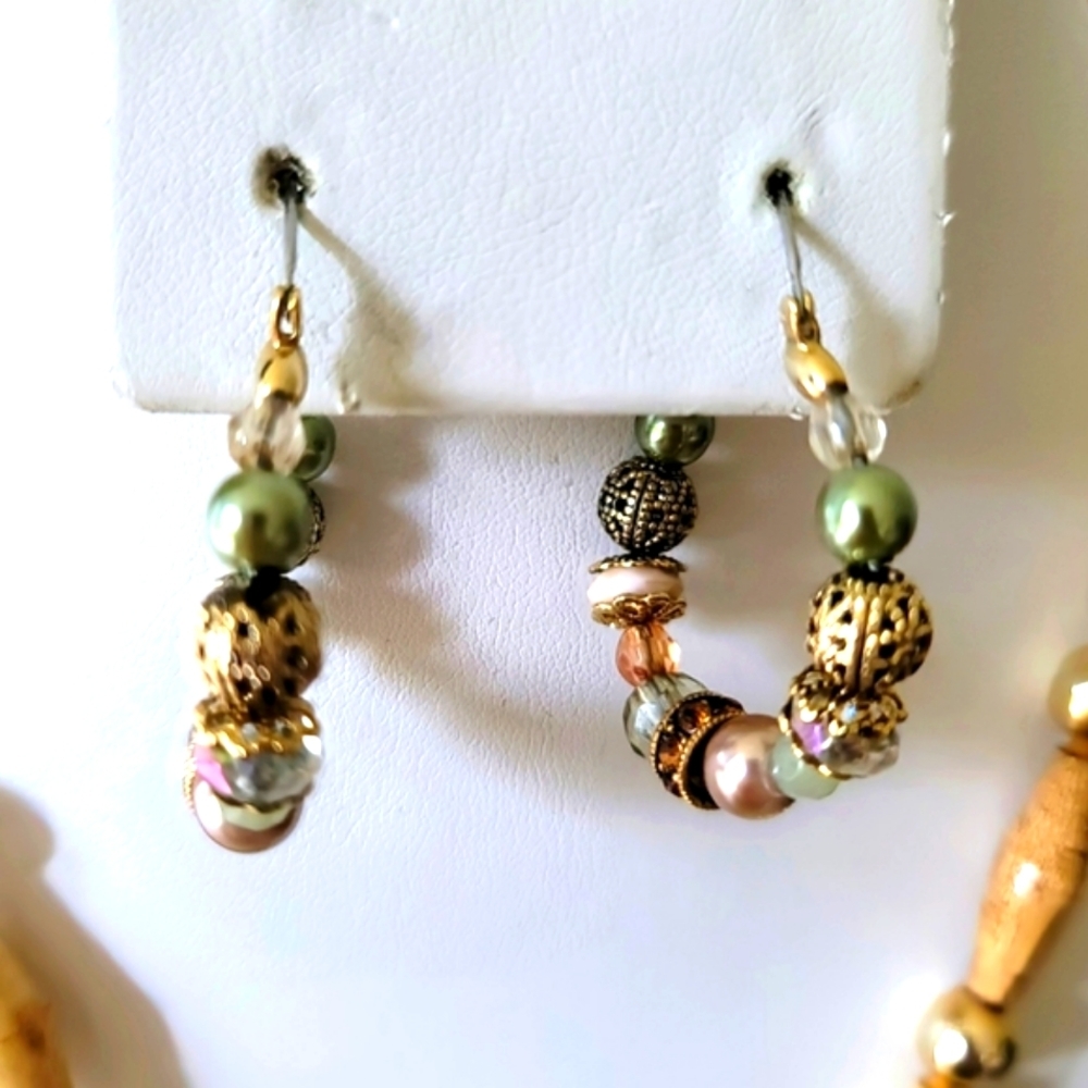 Fashion Women's Gold-Plated Bead Earrings